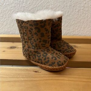 Leopard Print Baby UGG Boots with Faux Fur Lining
